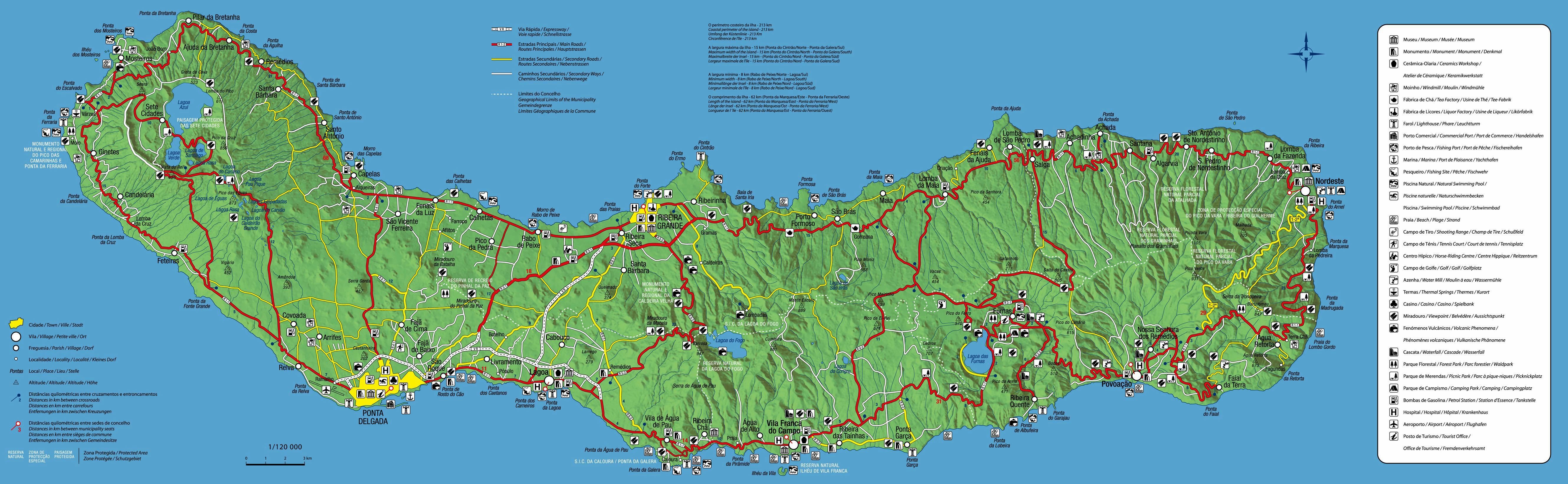 azores tourist map