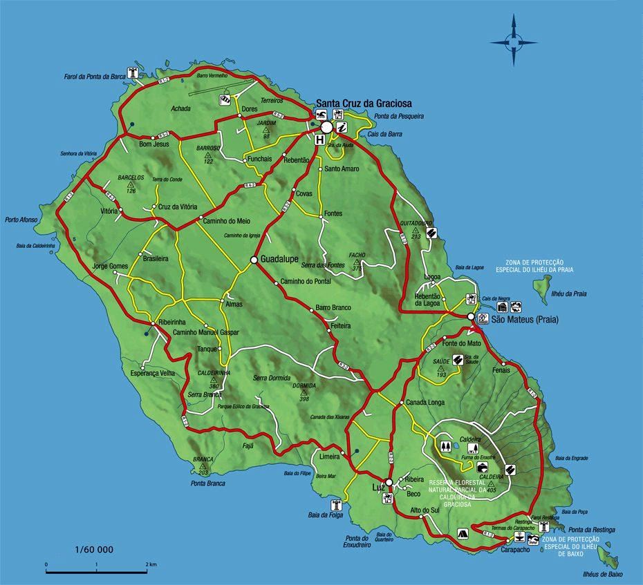 Mapa de la isla de Graciosa