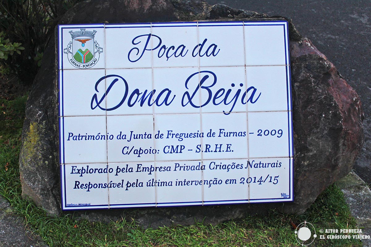 Entrada a la Poça de Dona Beija en Furnas